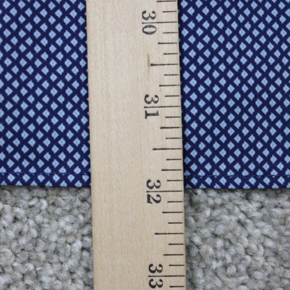 Construct Shirt Mens 17, 32/33 Blue Geometric Slim Fit 4 Way Stretch Flip Cuff - Picture 12 of 13